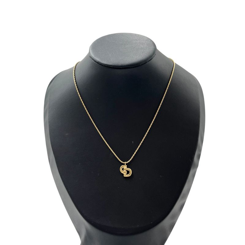 Christian DIOR Necklace Gold Plated Gold Plated CD Logo Gold