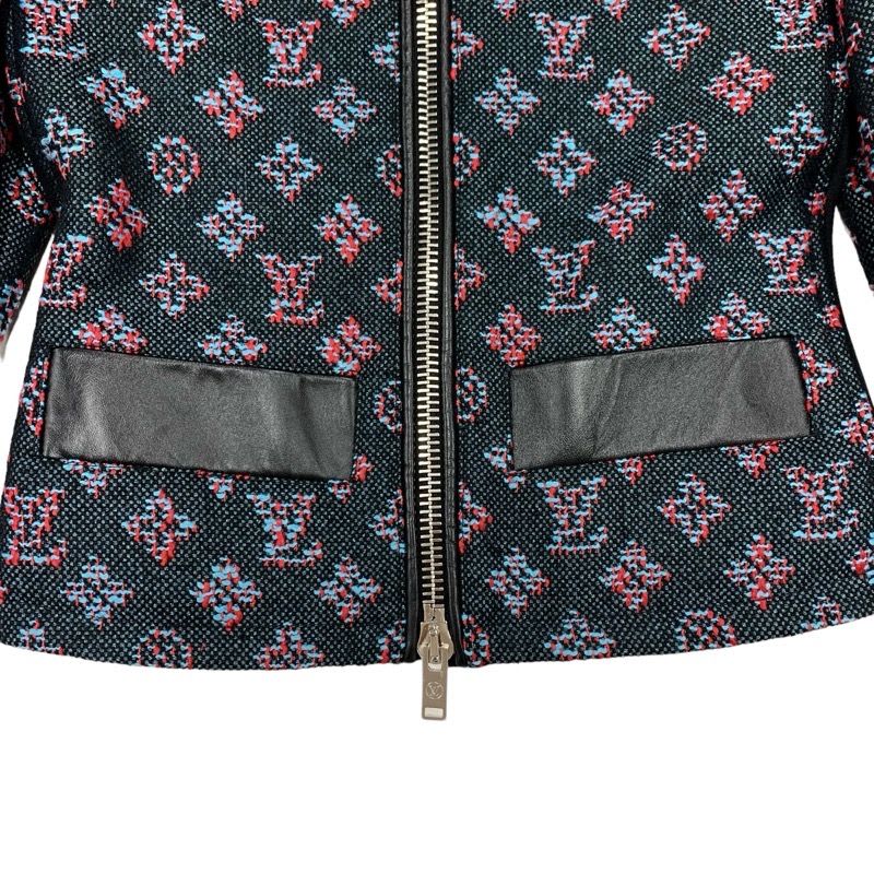 Louis Vuitton Monogram Jacquard Zip Up Jacket Outerwear Blouson Black