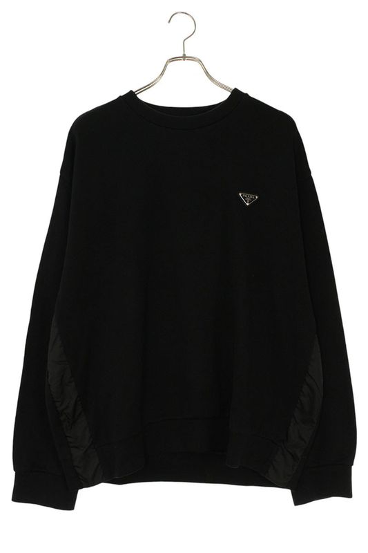 Prada Ujl30a Logo Plate Re-nylon Transitional Sweatshirt Men's L