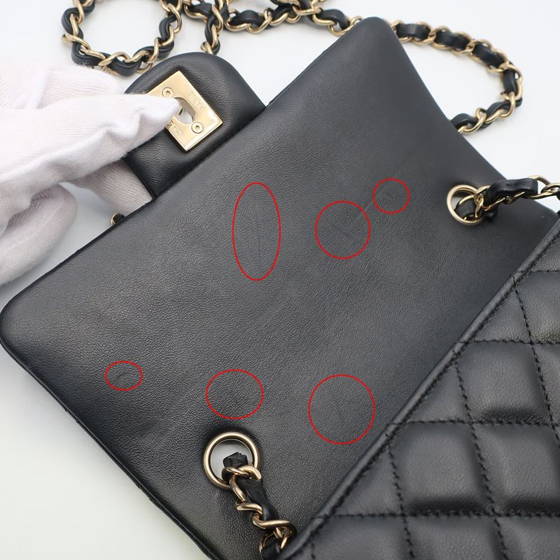 Chanel Mini Matelasse Chain Shoulder - Black Gold Hardware Single