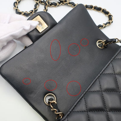 Chanel Mini Matelasse Chain Shoulder - Black Gold Hardware Single