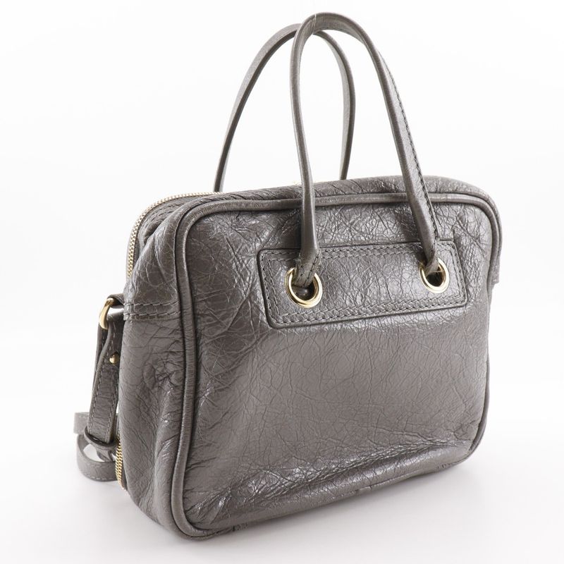 Balenciaga Blanket Square S 2WAY Shoulder 466541 Leather Gray Women's Handbag