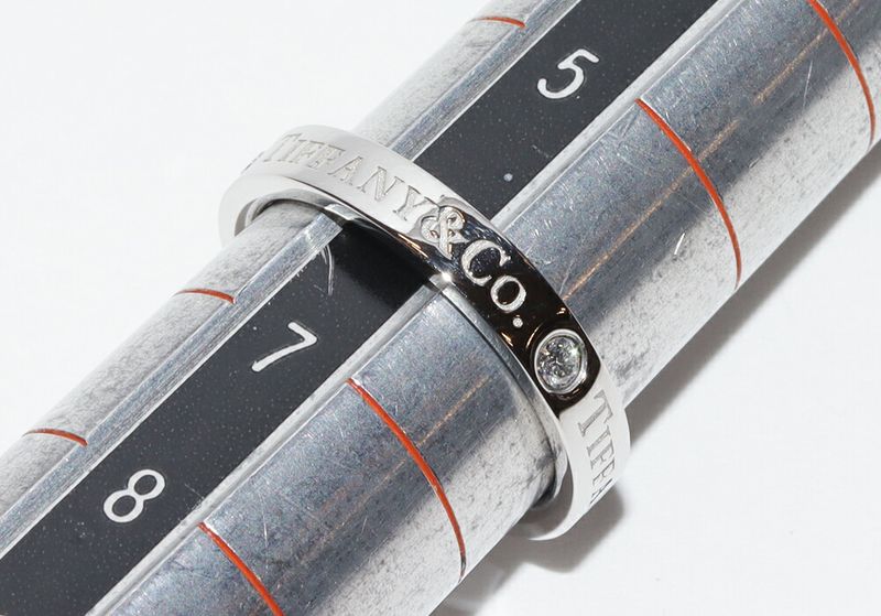 Tiffany & Co Ring Ot950 Diamond 3P (007ct) T&CO Band Ring With Flat Band Ring