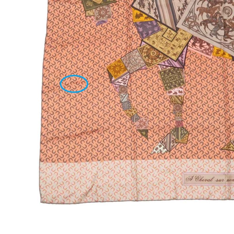 Hermes Carre 90 Scarf Cheval Sur Mon Carre 100% Silk Pink Accessory