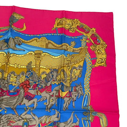 Hermes Carre 90 Silk Tournez Manege Merry-go-round Multicolor