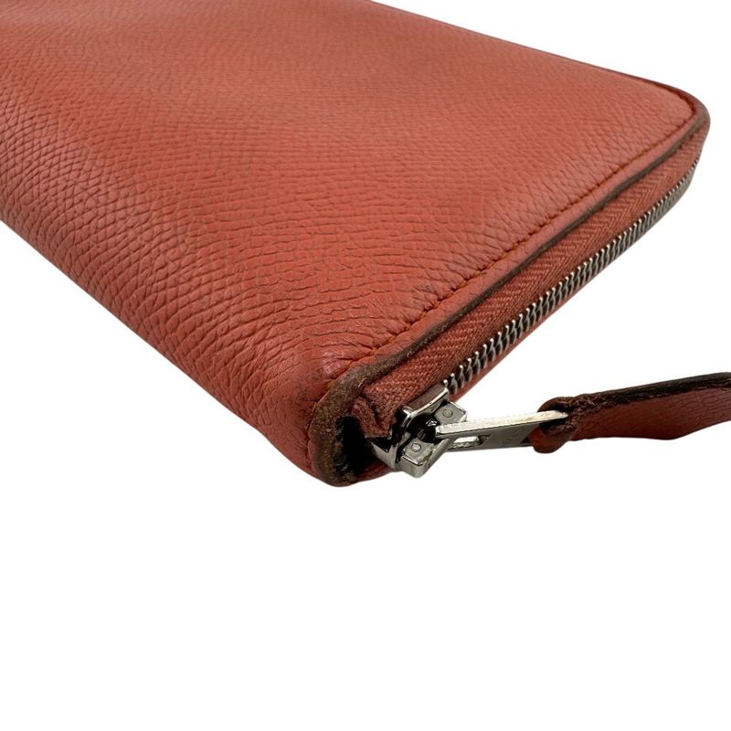 Hermes Azap Long Silk Inn Round Zipper Long Wallet Branded Card Holder Coin