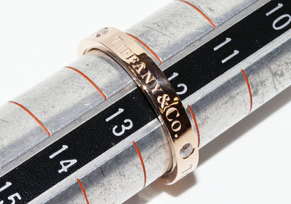Tiffany & Co Ring 18K Pink Gold Diamond 3P (007ct) T&CO Band Ring With Flat