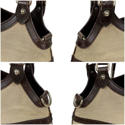 Gucci 114875 Sherry Line Interlocking G Handbag Brown Beige Gg