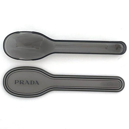Prada Cutlery Set Silver Black Bloom 2up004 Unused Excellent Condition
