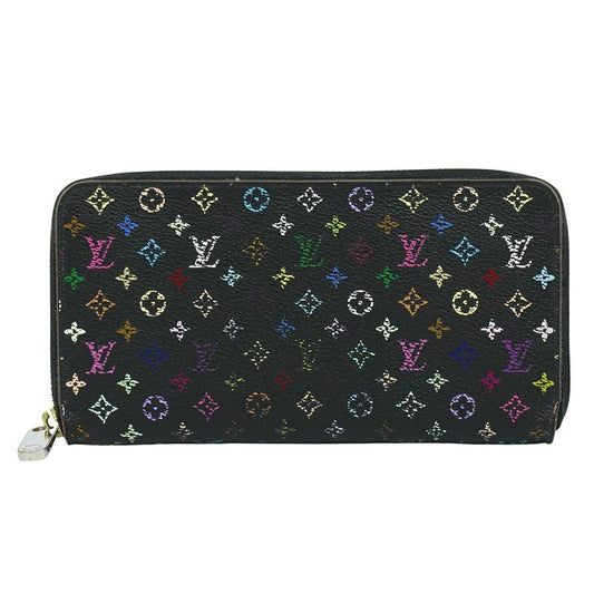 Authentic Louis Vuitton LV Zippy Wallet Monogram Multicolor Long Wallet Noir