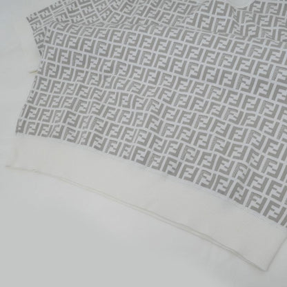 Fendi Zucca Pattern Knit T-shirt Fzy443 AKEW F1hxt 50 Size White Gray