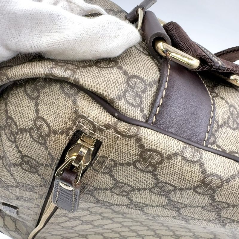 Gucci Crossbody GG Supreme PVC Brown Shoulder Bag Gold 211107