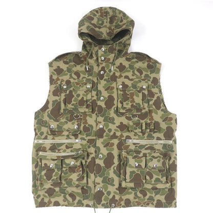 Celine 22SS 2w565060o 100% Cotton Camouflage Hooded Military Vest Khaki 50 Made