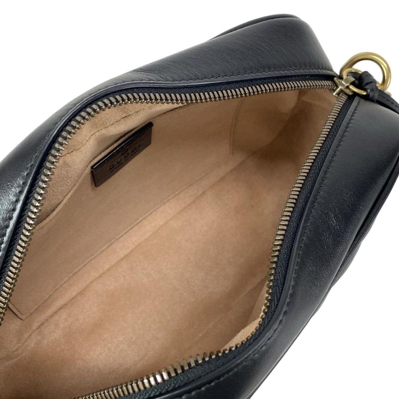 Gucci Shoulder Bag GG Marmont Quilted Small Shoulder Bag 447632 Black Chain