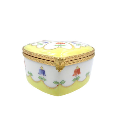 Tiffany & Co Vintage Heart Shape Flower Pottery GP Yellow White Accessory Case