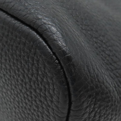 Prada Shoulder Bag Metal Logo Leather Nero Gold Hardware Black Vitello Phenix