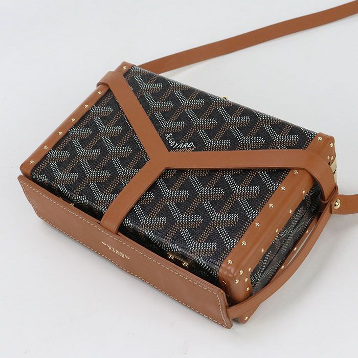 Goyard Minaudiere Trunk Bag Shoulder Bag Goyard Din Canvas Minaudiere Trunk Bag