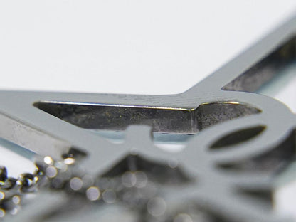 Object Chanel Coco Mark Star Rhinestone Necklace Pendant Metal Silver Hardware