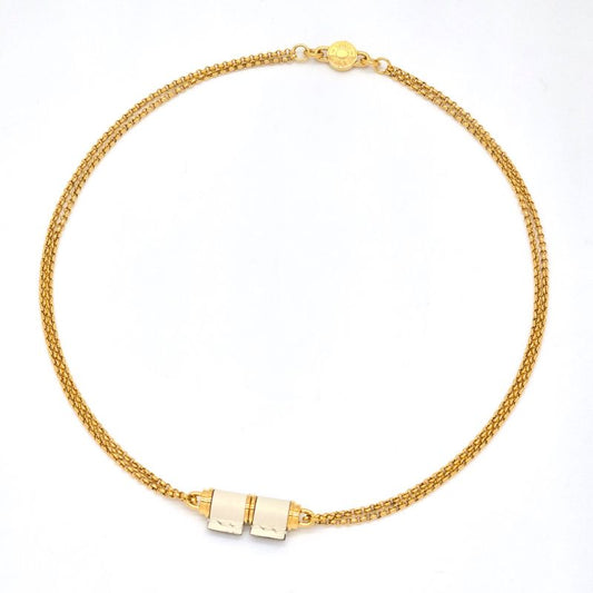 Hermes Charnières PM Necklace Swift Leather Gold-tone Metal Length 405cm