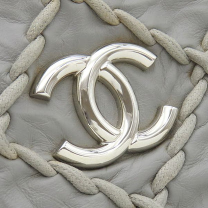 Chanel Tote Bag Ultra Stitch Lambskin Gray Silver Hardware Chain Shoulder Coco