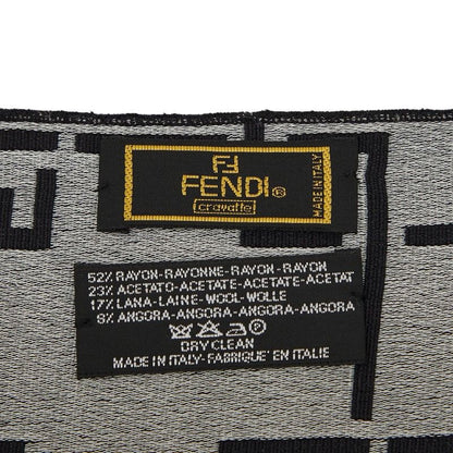 Fendi FF Logo Black Gray Rayon Acetate Women's Fendi