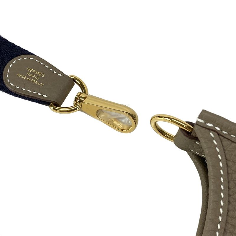 Hermes Shoulder Bag Evelyn Tpmamazon Etoupe × Blue Indigo Gold Hardware