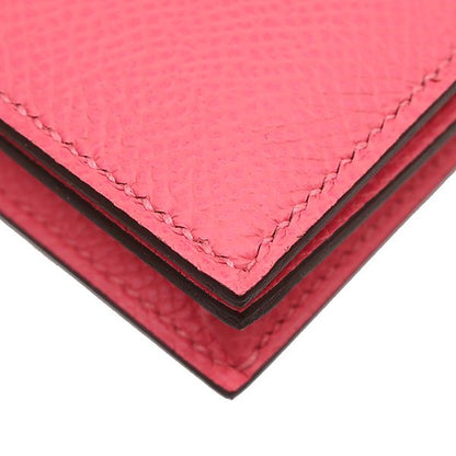 Hermes Long Wallet Bearn Souffle Vaux Epson Rose Azalea Silver Hardware Unused