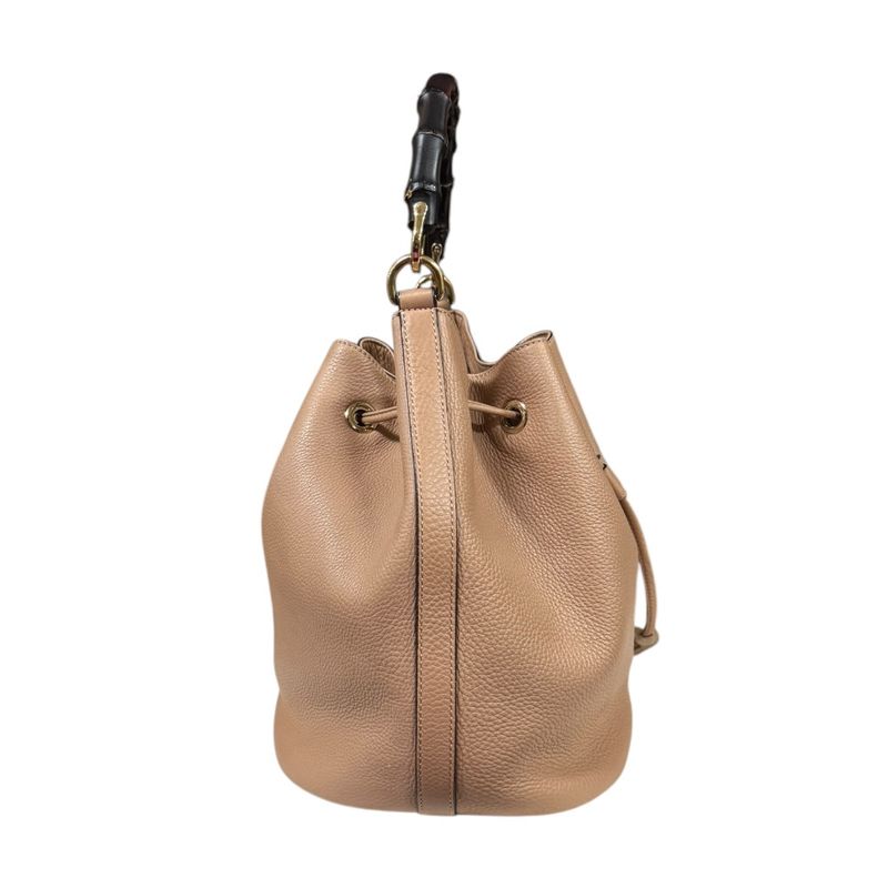 Gucci Bamboo Shoulder Bag Leather 387613 Beige Ladies Gucci  Gucci