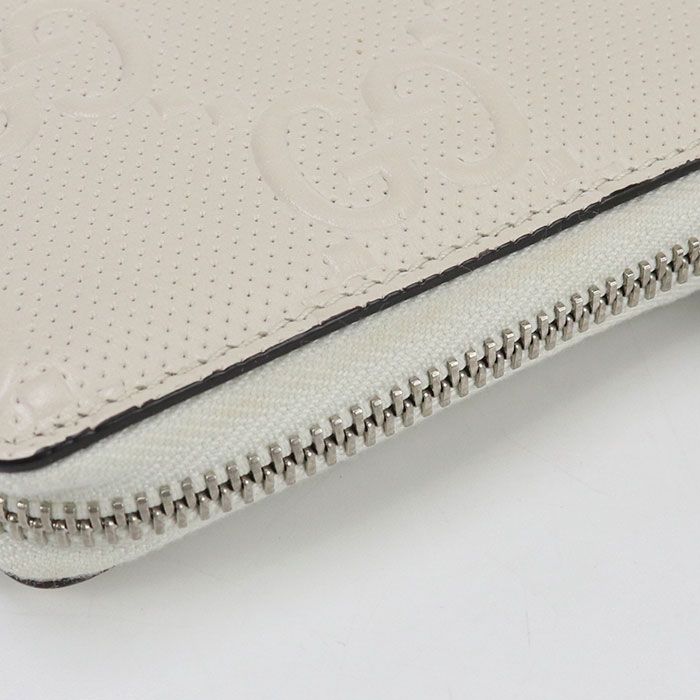 Gucci L Shaped Zipper Wallet GG Embossed 657571 Round Zipper Wallet Leather