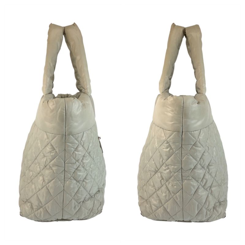 Chanel Coco Coon Gray Silver Hardware Nylon Tote Bag Shoulder Bag Women 505120