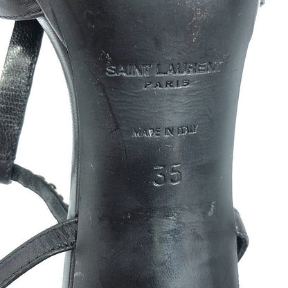 Saint Laurent Paris - Pearl Chain Strap High Heel Sandals - 35 - Black - Women's