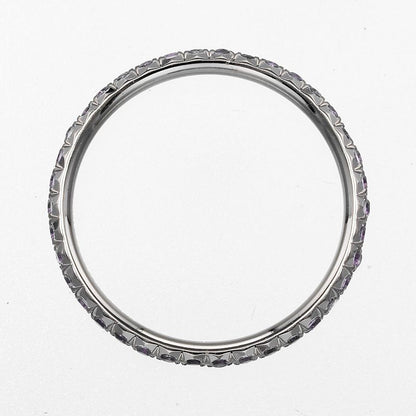 Tiffany & Co Metro 18kwhite Gold X Full Eternity Amethyst #6.5 Ladies 1g Ring