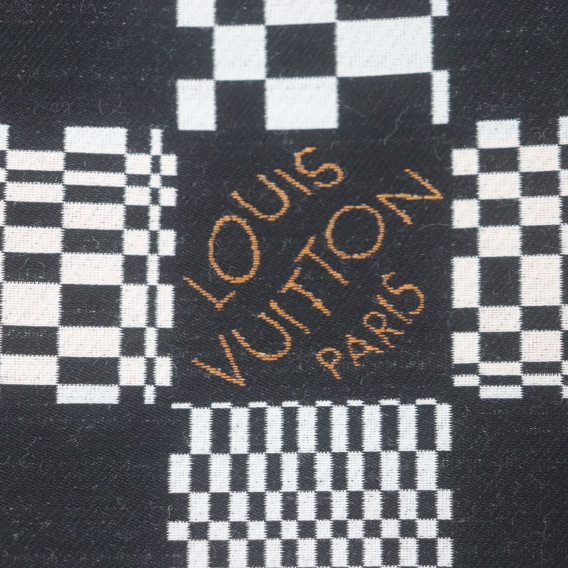  Louis Vuitton Hkb90w Damier Hooded Zip-up Jacket Black White 44 Made In Italy