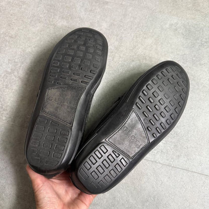 Gucci Horsebit Loafer Driving Shoes Black Gold 41 1 2 M Leather Men's Shoes