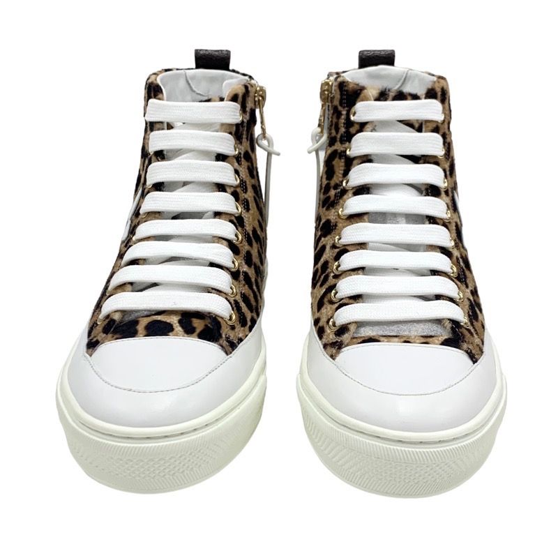 Louis Vuitton Stellar Line Sneakers Shoes Harako Leather Brown White Unused