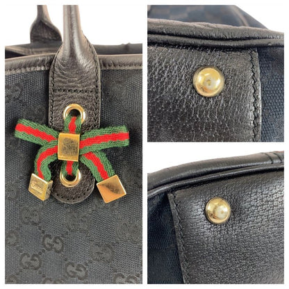 Gucci Sherry Line Princy Black GG Canvas 163805 Tote Bag Shoulder Bag Women