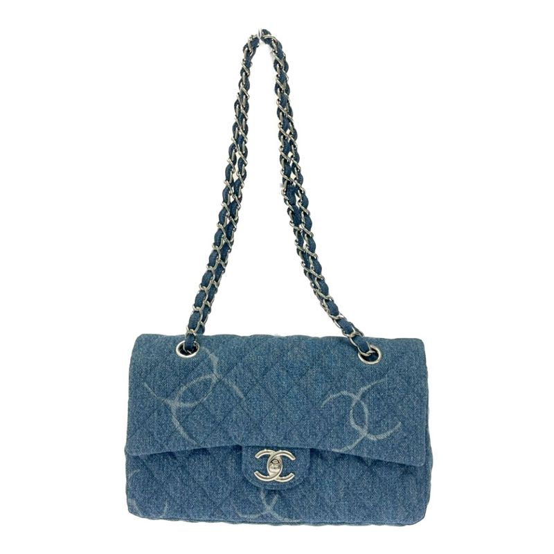 Chanel Matelasse Denim Coco Mark Print Chain Shoulder Bag Blue 465913 Shoulder