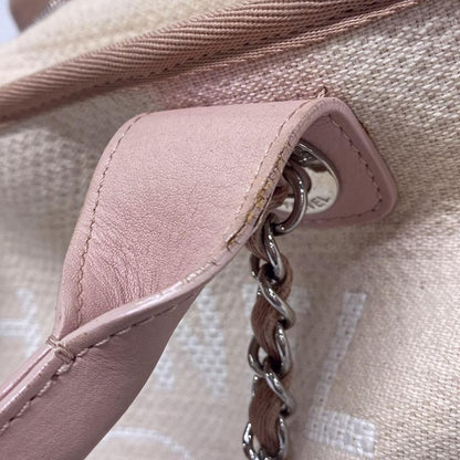 Chanel Shoulder Bag Deauville Beauring Bag Pink Chain Shoulder/2way/silver