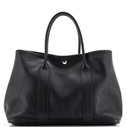 Hermes Garden Party 36 Negonda Leather Tote Bag Shoulder Handbag Black