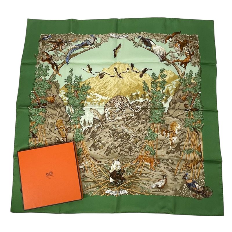 Hermes Scarf Carre 90 Silk Sichuan Green With Box