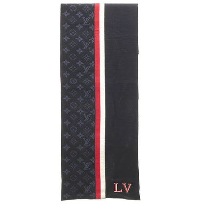 Louis Vuitton Scarf Echarpe LV Varsity Wool Navy S Navy Blue Monogram M77936