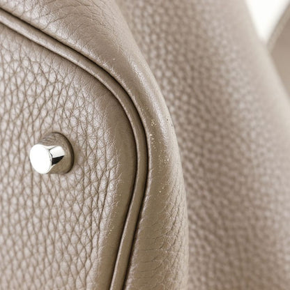 Hermes Picotin Lock MM Taurillon Clemence Etoupe Silver Hardware T Ladies