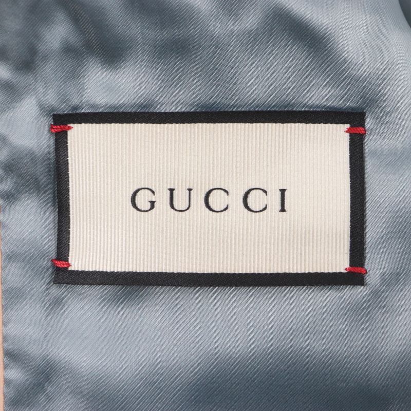 Gucci 421766 100% Wool Emblem Button Checked Single Jacket Tailored Jacket