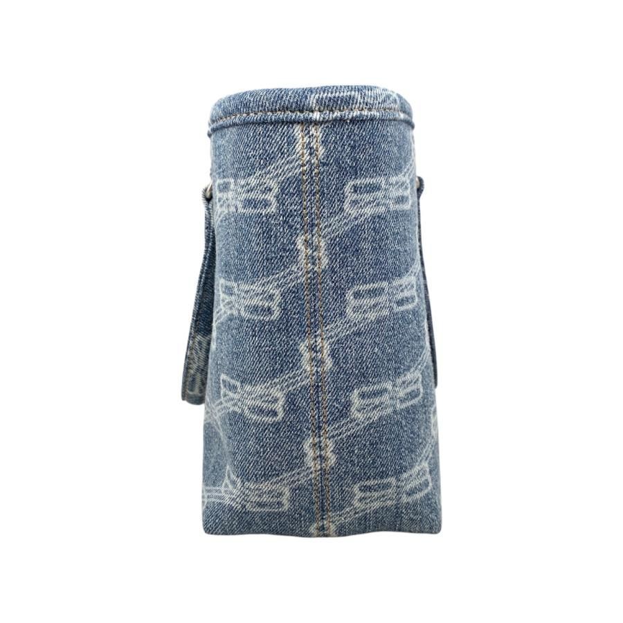 Balenciaga Handbag Shoulder Bag Denim Bag BB monogram Blue Silver