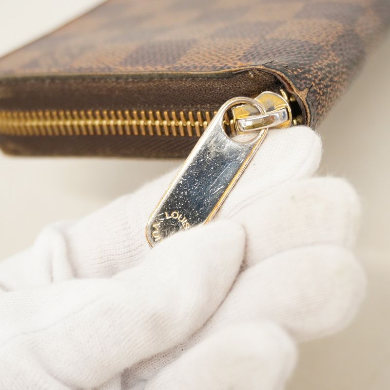 Louis Vuitton Long Wallet Damier Zippy Wallet N60015 Ebène Men Women Unisex