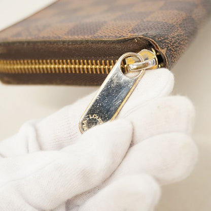 Louis Vuitton Long Wallet Damier Zippy Wallet N60015 Ebène Men Women Unisex