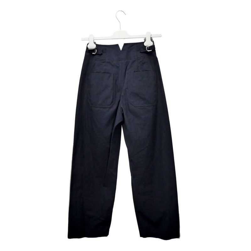 Hermes High Waist Chino Pants Serie Button With Belt Navy - Size 36