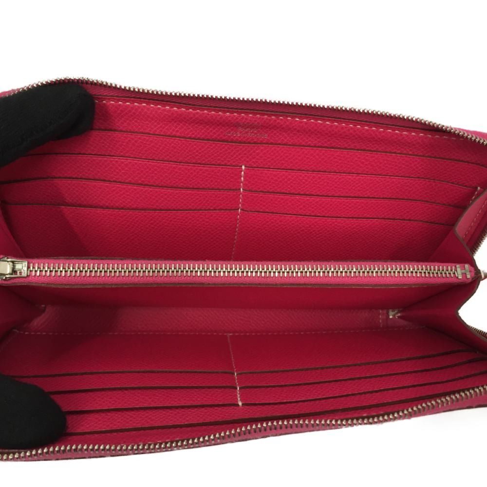 Hermes Azap Classic Leather Long Wallet Pink