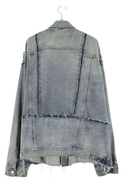 Balenciaga 22AW 697779 Tmw26 Cut Reconstruction Design Oversize Denim Jacket