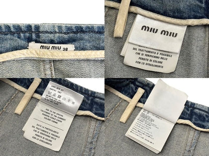 Miu Miu Denim Skirt Cotton Blue — view 8